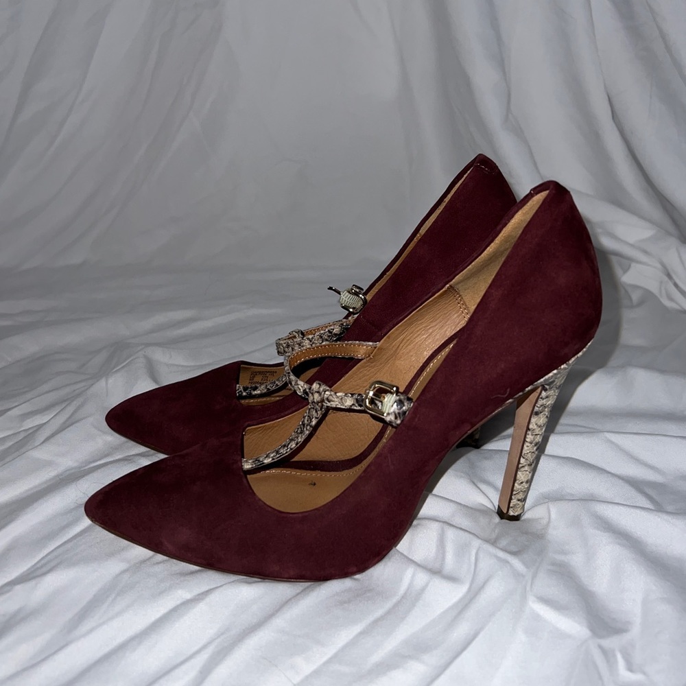 Coach burgundy python heels 35 - Picture 2 of 2